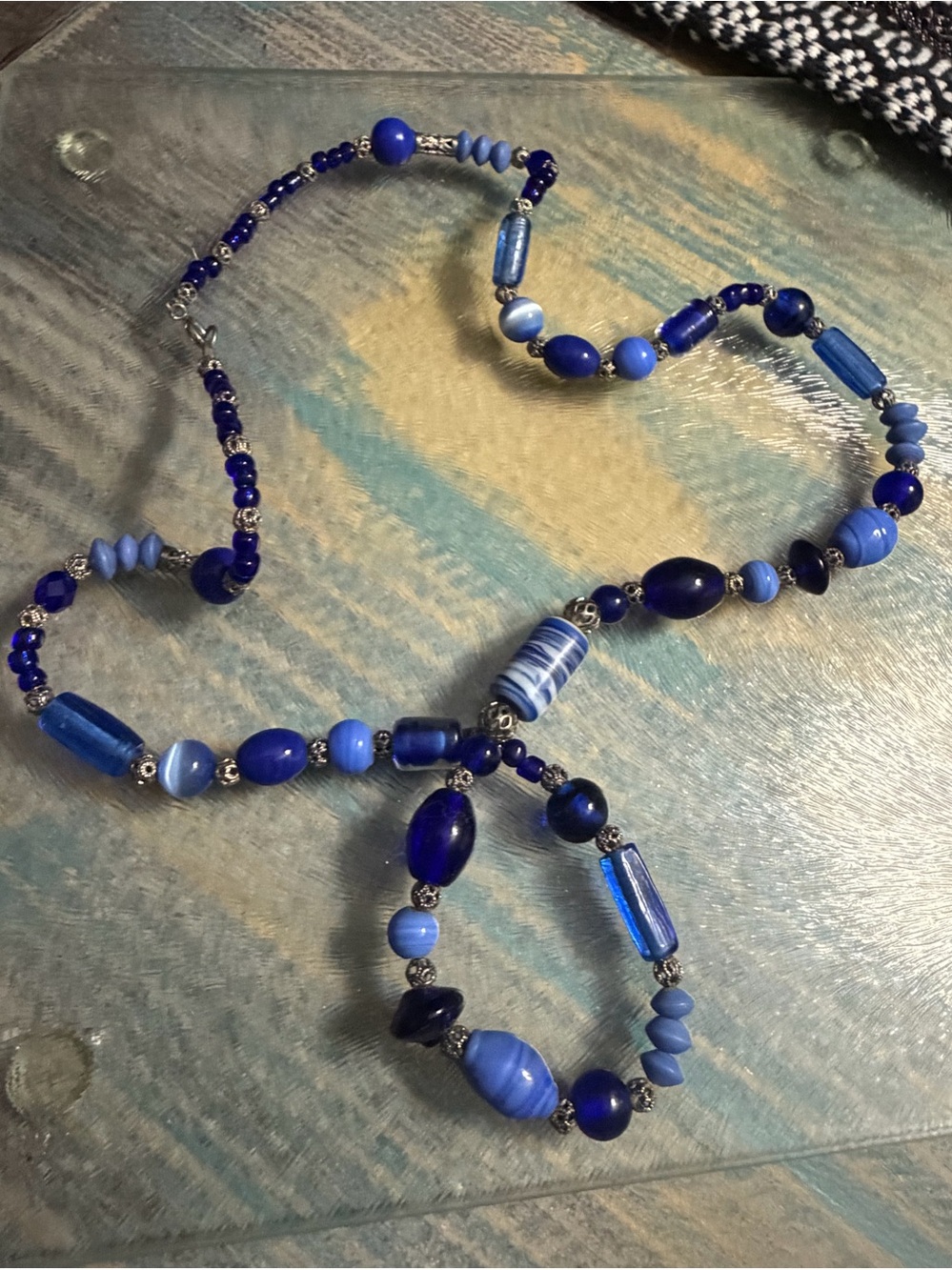 Handcrafted Blue Beaded Women's Necklace